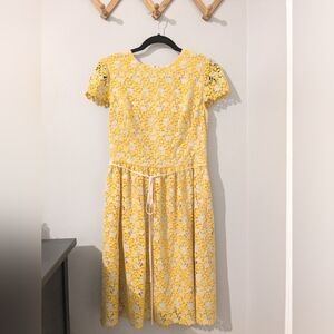 ML Monique Lhuillier Sunny Eyelet Yellow Dress